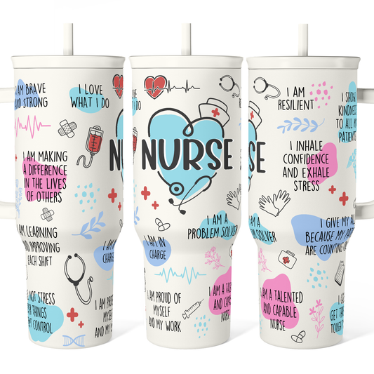 White Nurse Slidemate | Slider Tumbler with Handle 40oz