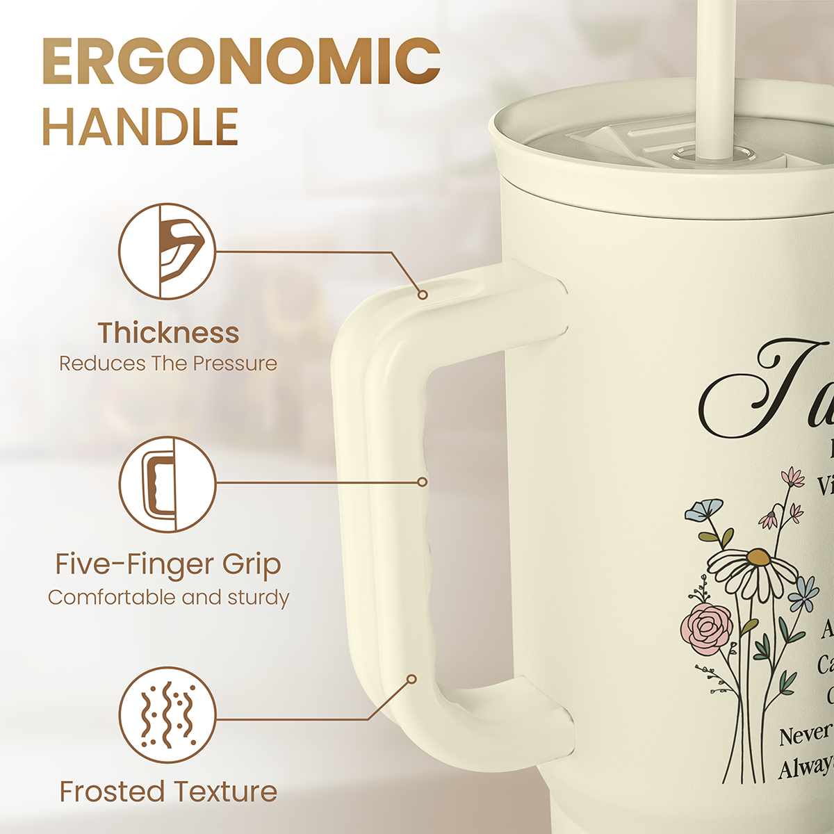 Beige Christian Slidemate | Slider Tumbler with Handle 40oz