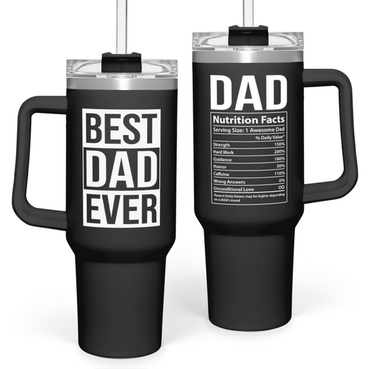 Black Best Dad Ever Quencher Tumbler with Handle 40oz