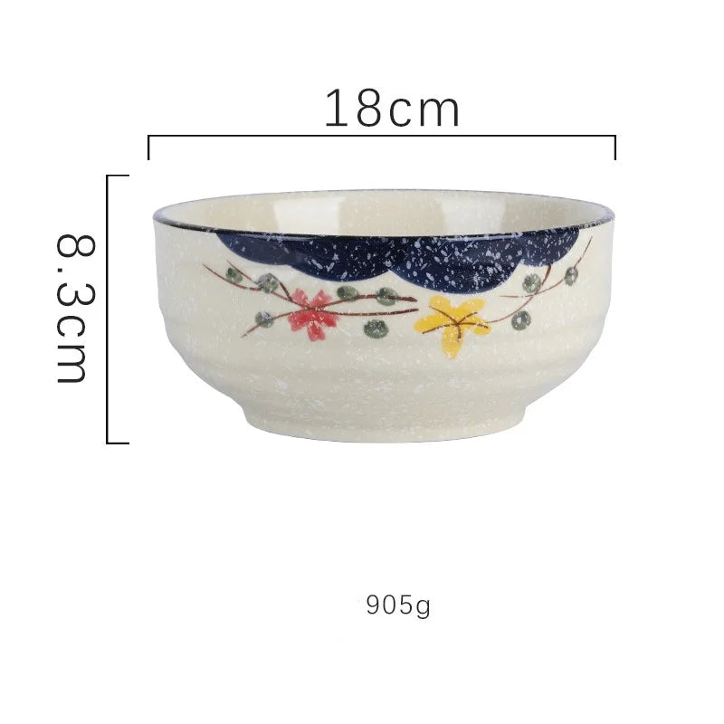 DecorBites™ 6/7 Inch Ceramic Ramen Bowl - Large Soup Noodle Bowl for Kitchen and Hotel Use