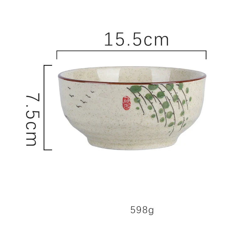 DecorBites™ 6/7 Inch Ceramic Ramen Bowl - Large Soup Noodle Bowl for Kitchen and Hotel Use