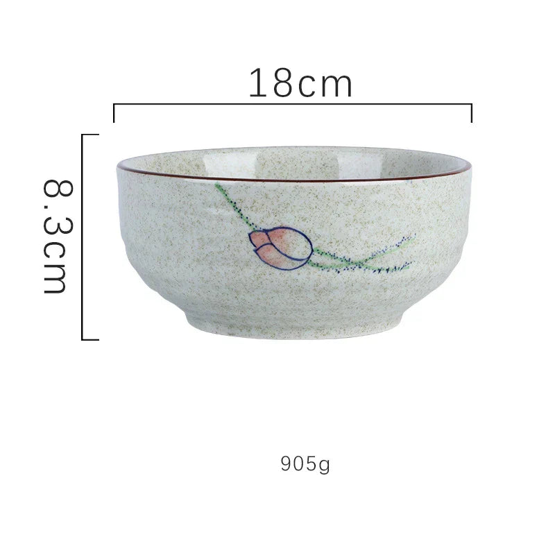 DecorBites™ 6/7 Inch Ceramic Ramen Bowl - Large Soup Noodle Bowl for Kitchen and Hotel Use
