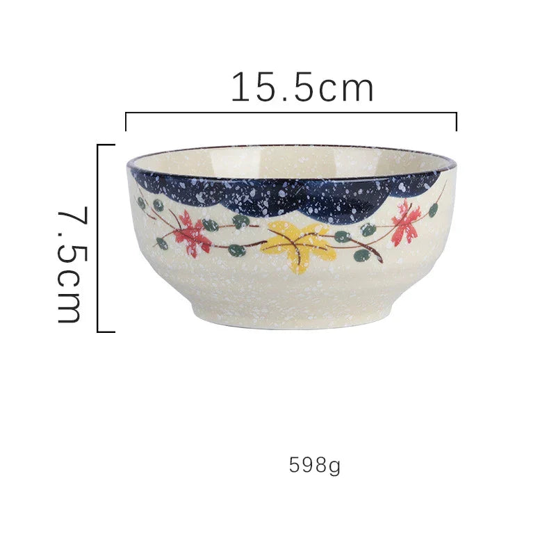 DecorBites™ 6/7 Inch Ceramic Ramen Bowl - Large Soup Noodle Bowl for Kitchen and Hotel Use