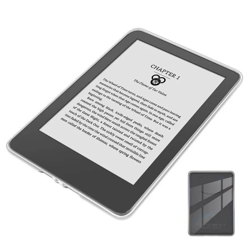 E-reader device displaying a book with text on a white background