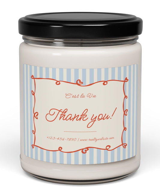 Jar with a 'Thank you!' label on a white background
