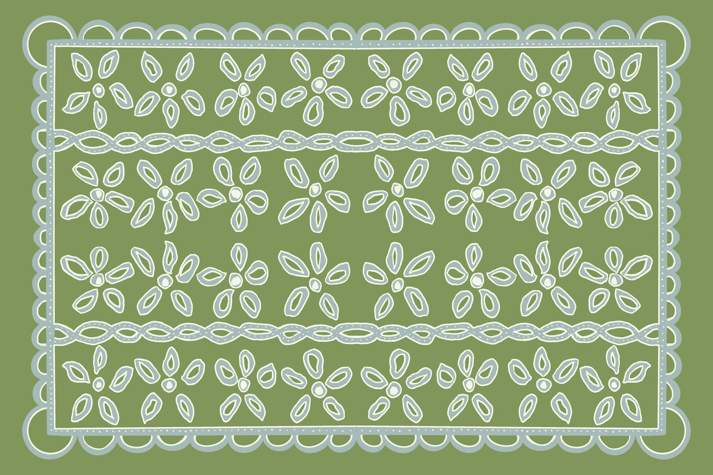 "Prep In Your Step" Floral Vinyl Floor Mat - 24"x36"