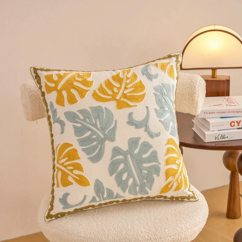 Embroidered Floral Pillowcase