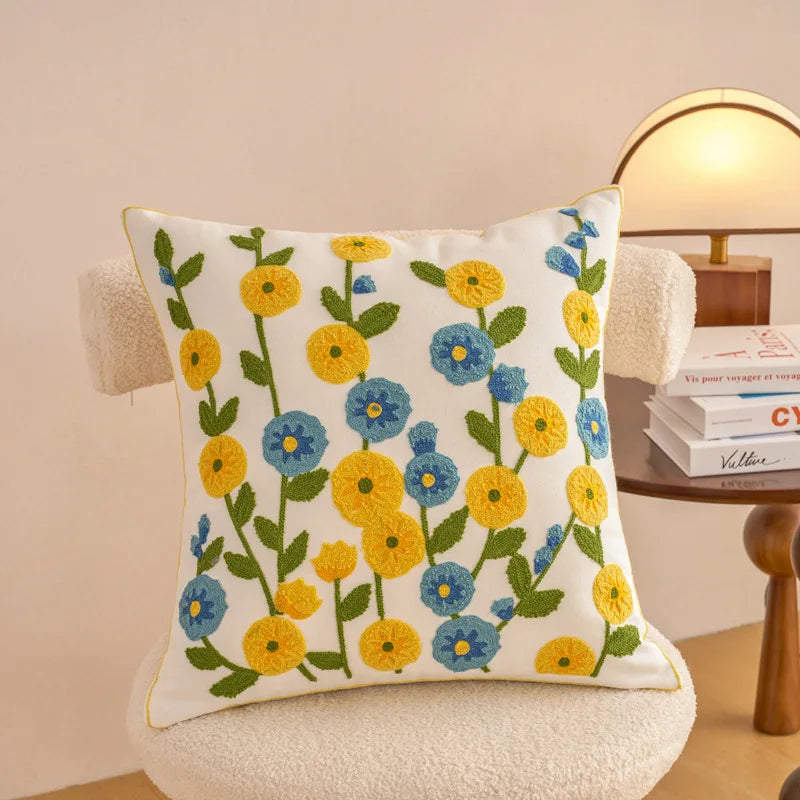 Embroidered Floral Pillowcase