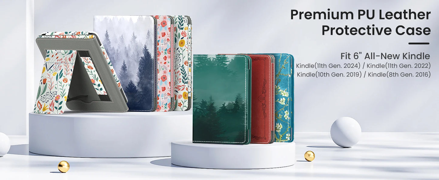 Collection of premium PU leather protective cases on a white background