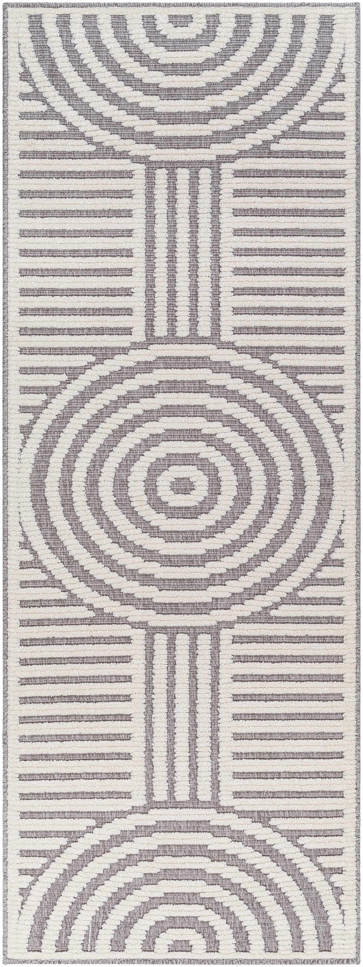 Deron Gray Rainbow Washable Rug