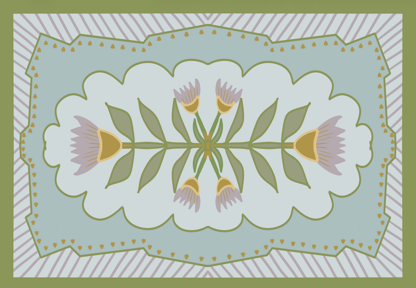 "Ginger" Cottage Floral Vinyl Placemat - 14"x20"