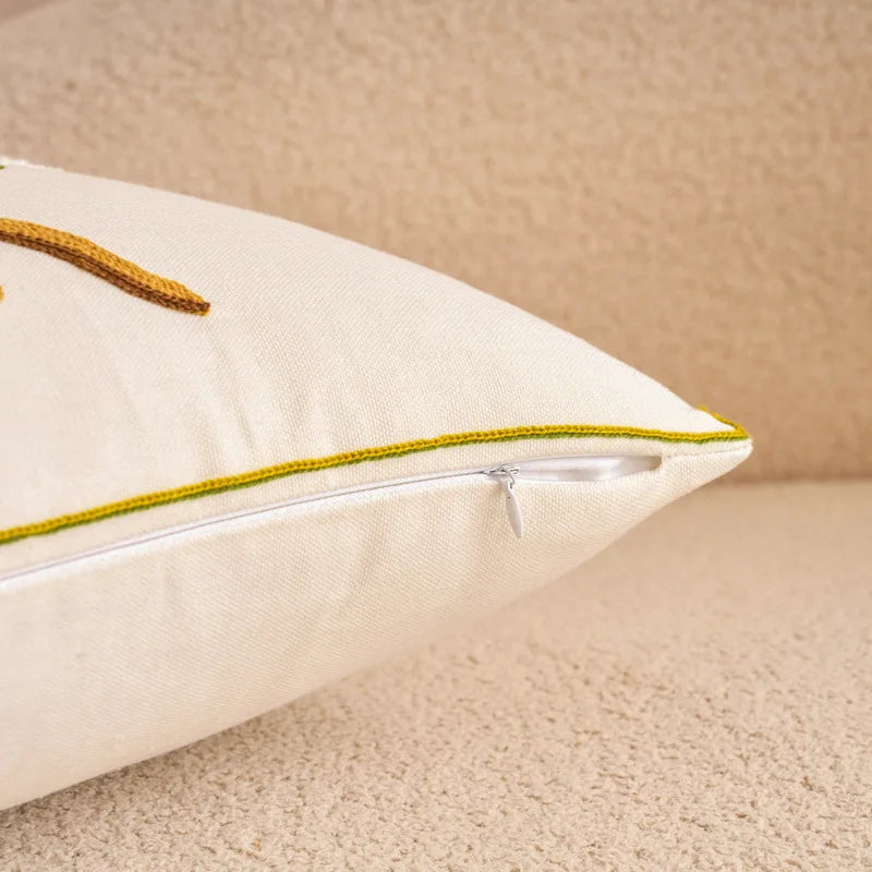 Embroidered Floral Pillowcase