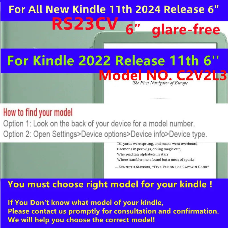 Clear Acrylic Back Case for Kindle