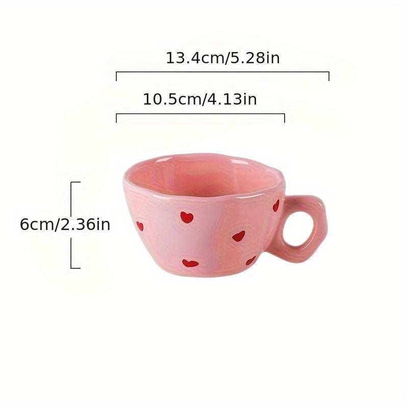 Pink and Red Hearts Coffee Mug, Valentine's Day Gift