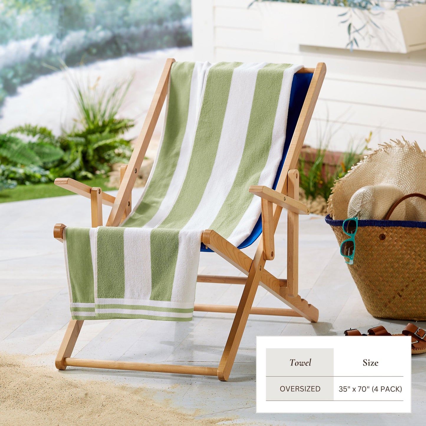 4 Pack Striped Cabana Oversized Beach Towel - Edgartown