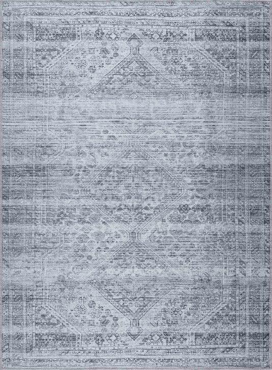 Barny Gray Blue Washable Rug - Clearance