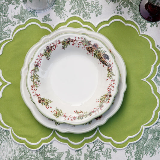 AQUELLE GREEN RECTANGLE FABRIC PLACEMAT (Set Of 4)