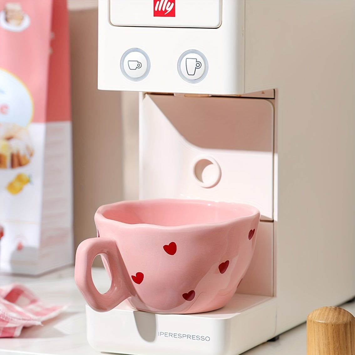 Pink and Red Hearts Coffee Mug, Valentine's Day Gift