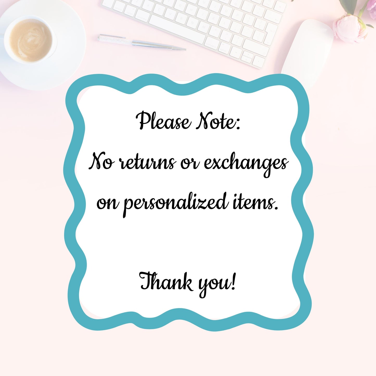 Personalized Notepad, Pink Roses
