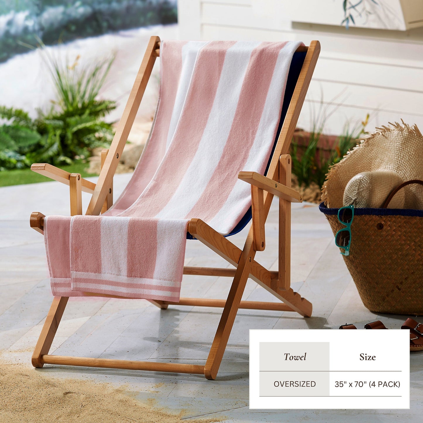4 Pack Striped Cabana Oversized Beach Towel - Edgartown