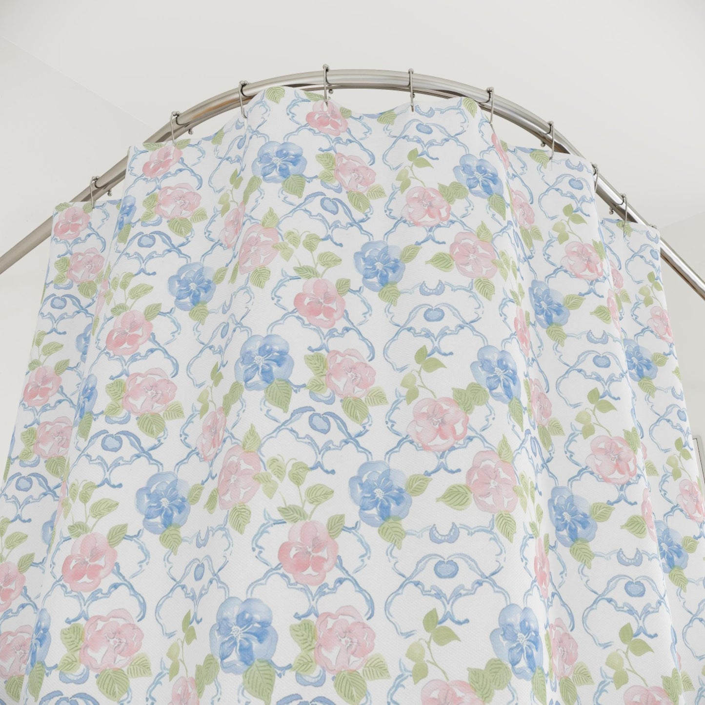 Coquette Preppy Pink Bow Shower Curtain – Shabby Chic Bathroom Decor