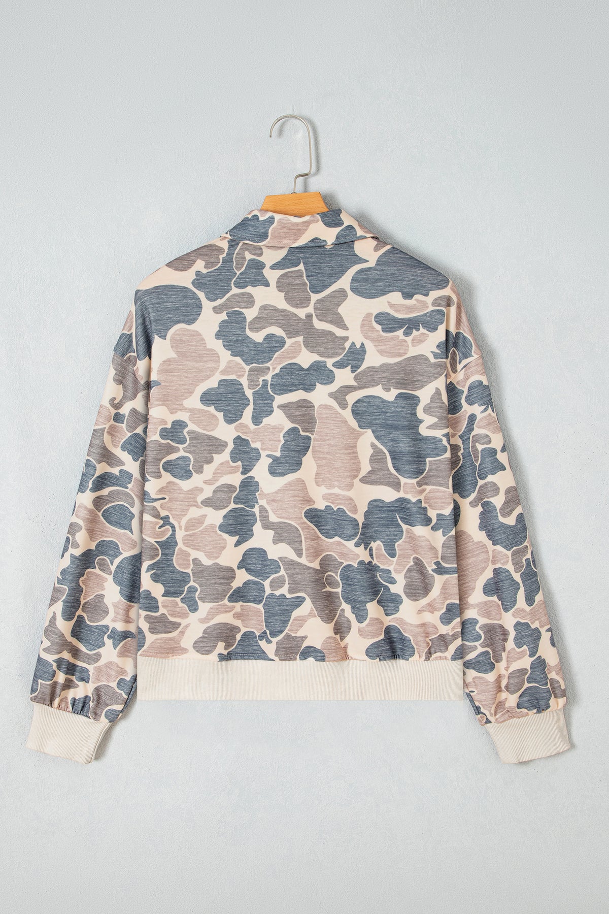 Multicolour Casual Camouflage Collar Pullover Sweatshirt