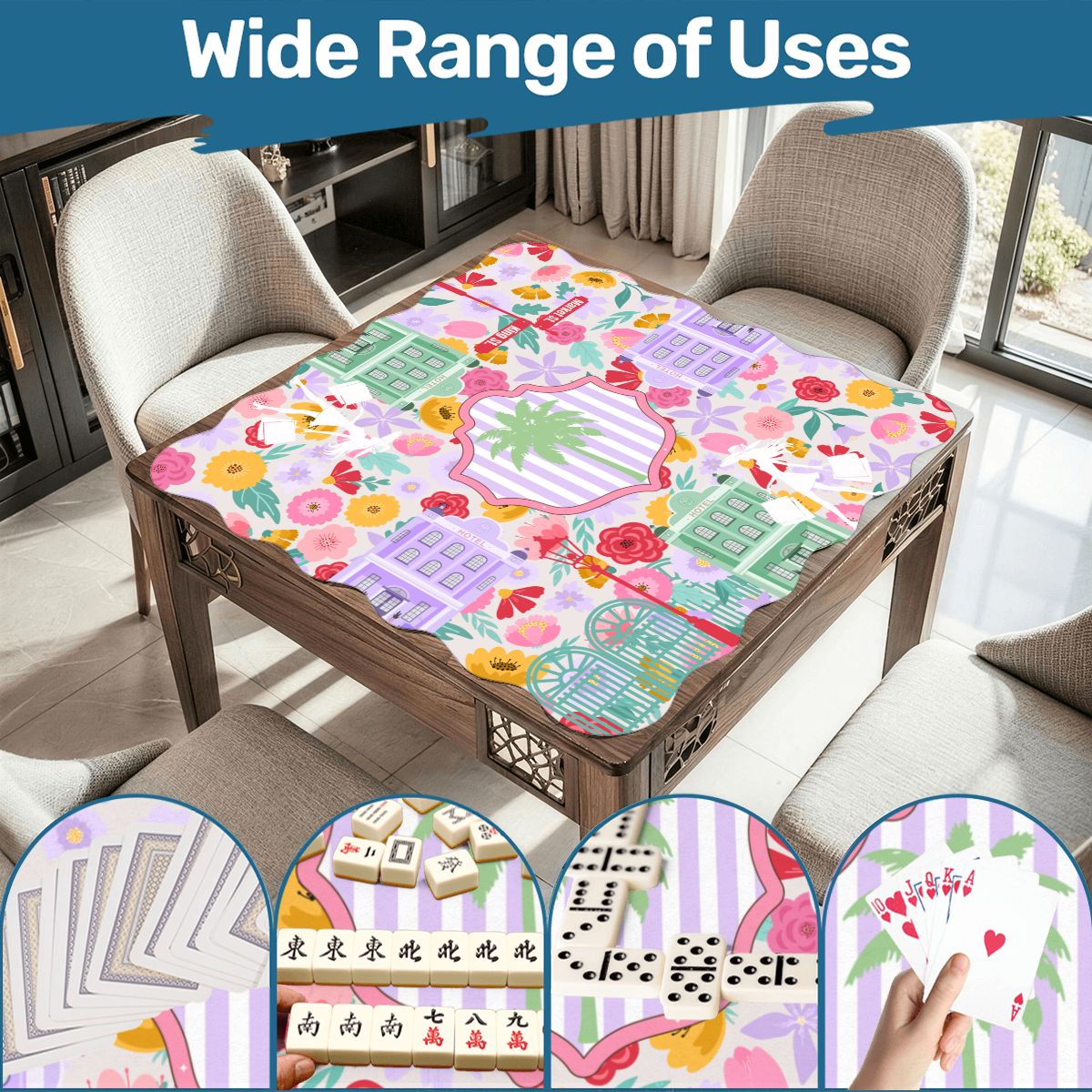 Charleston South Carolina Mahjong Whimsical Scalloped Mahjong Mat
