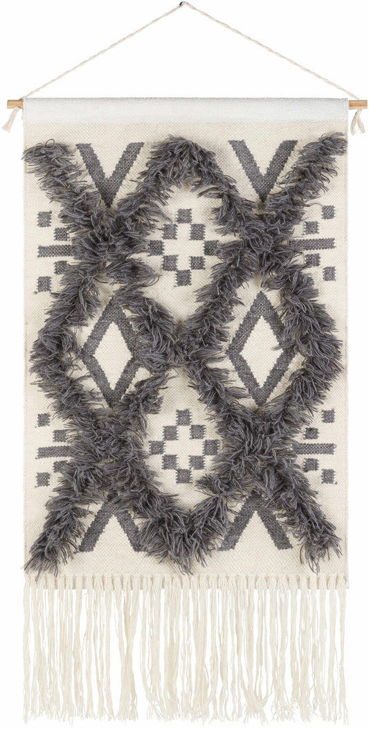 Chapelton Gray Geometric Textured Wall Hanging - Clearance