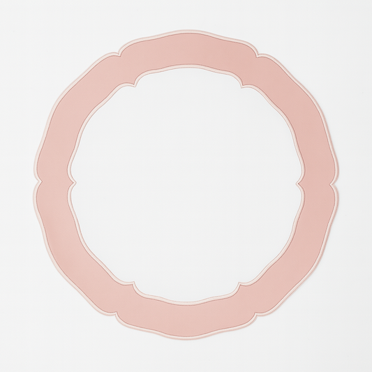 CLARION WHITE & PINK FAUX LEATHER PLACEMAT
