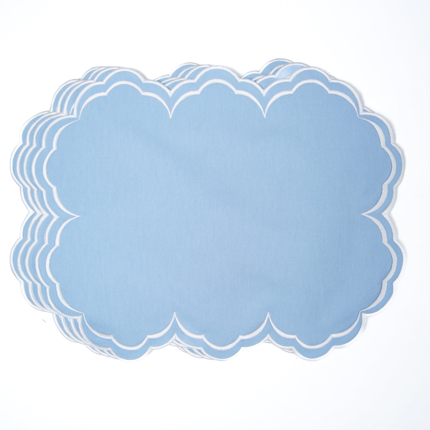 AQUELLE BABY BLUE RECTANGLE FABRIC PLACEMAT (Set Of 4)