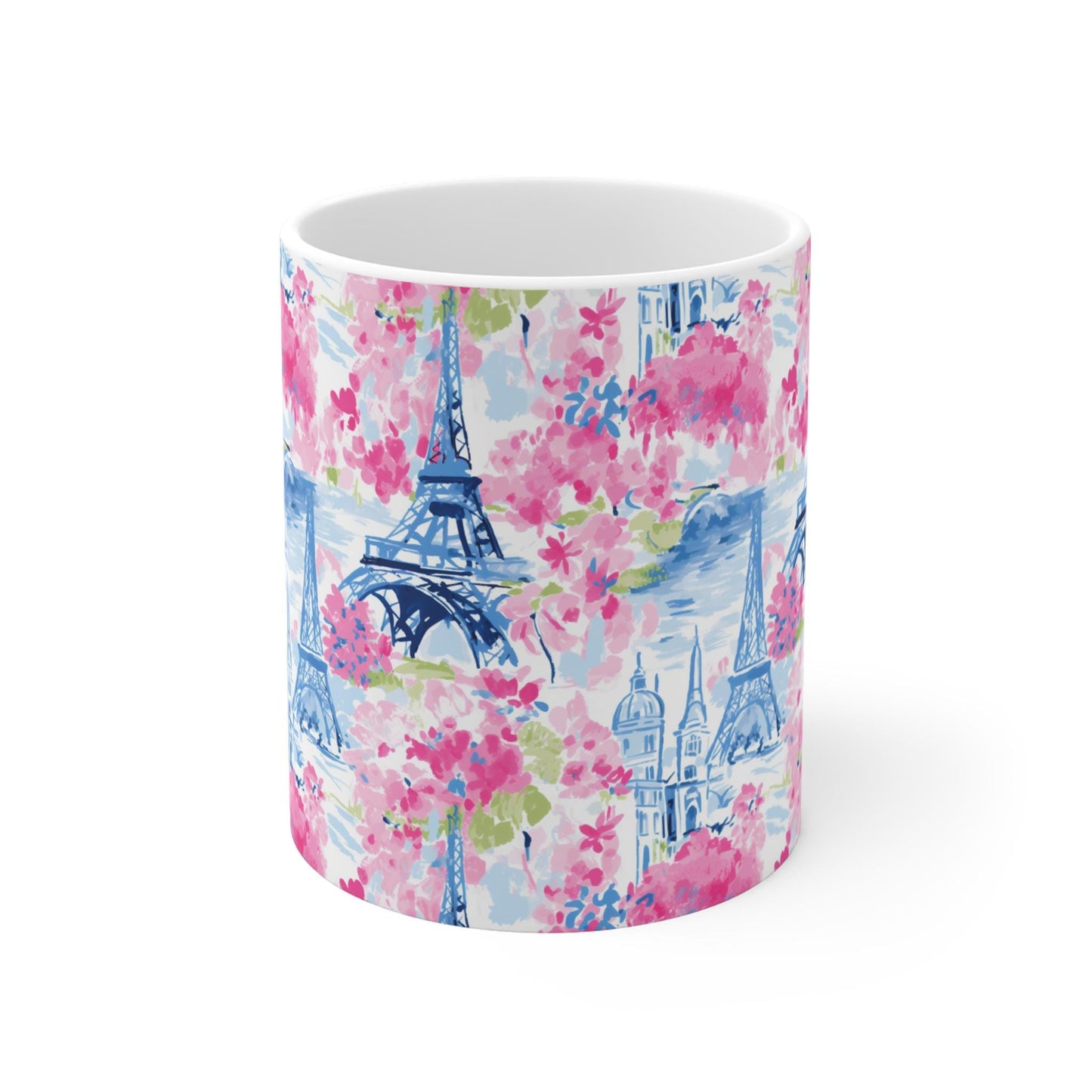 Coffee Mug, Floral Eiffel Tower