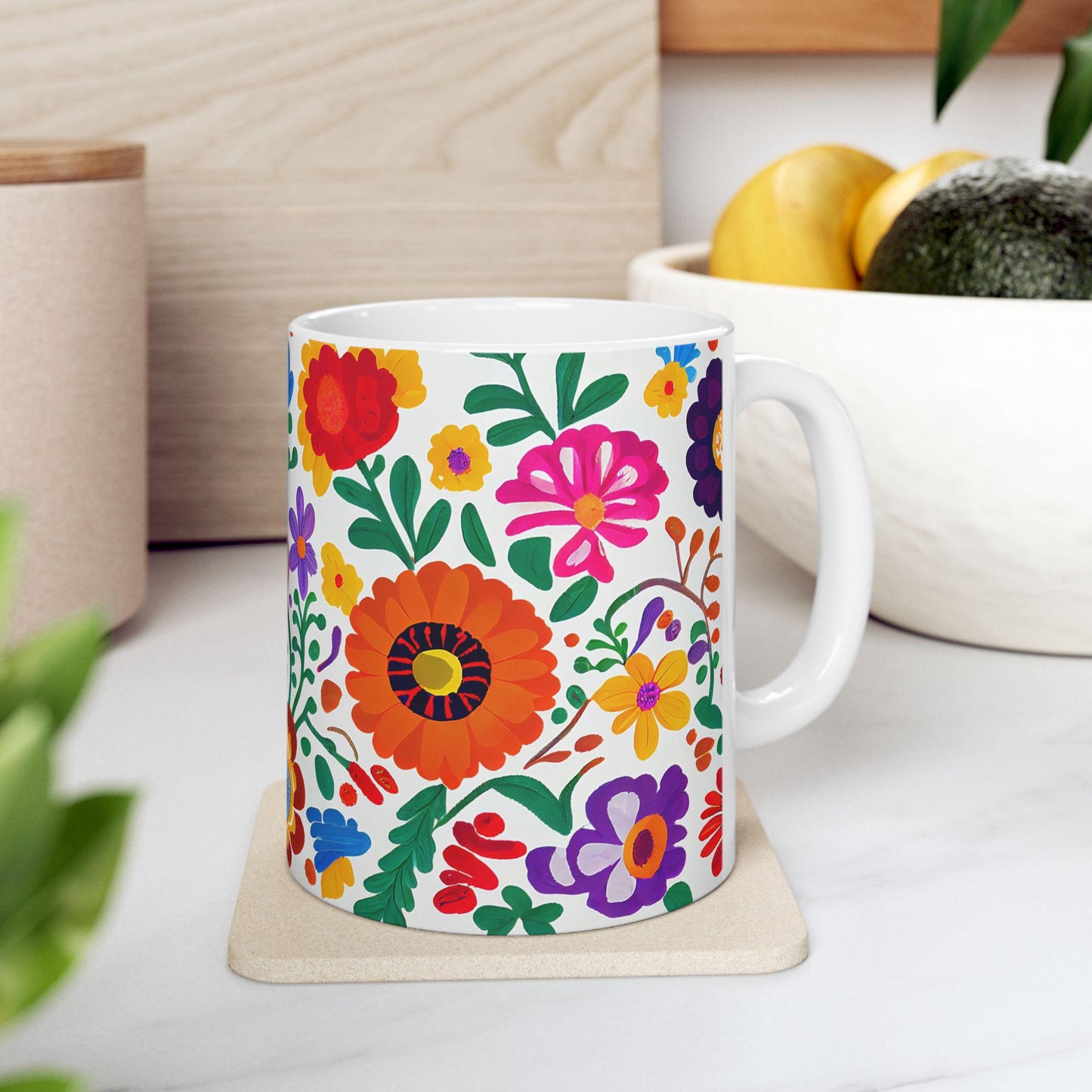Coffee Mug, Boho Wildflowers