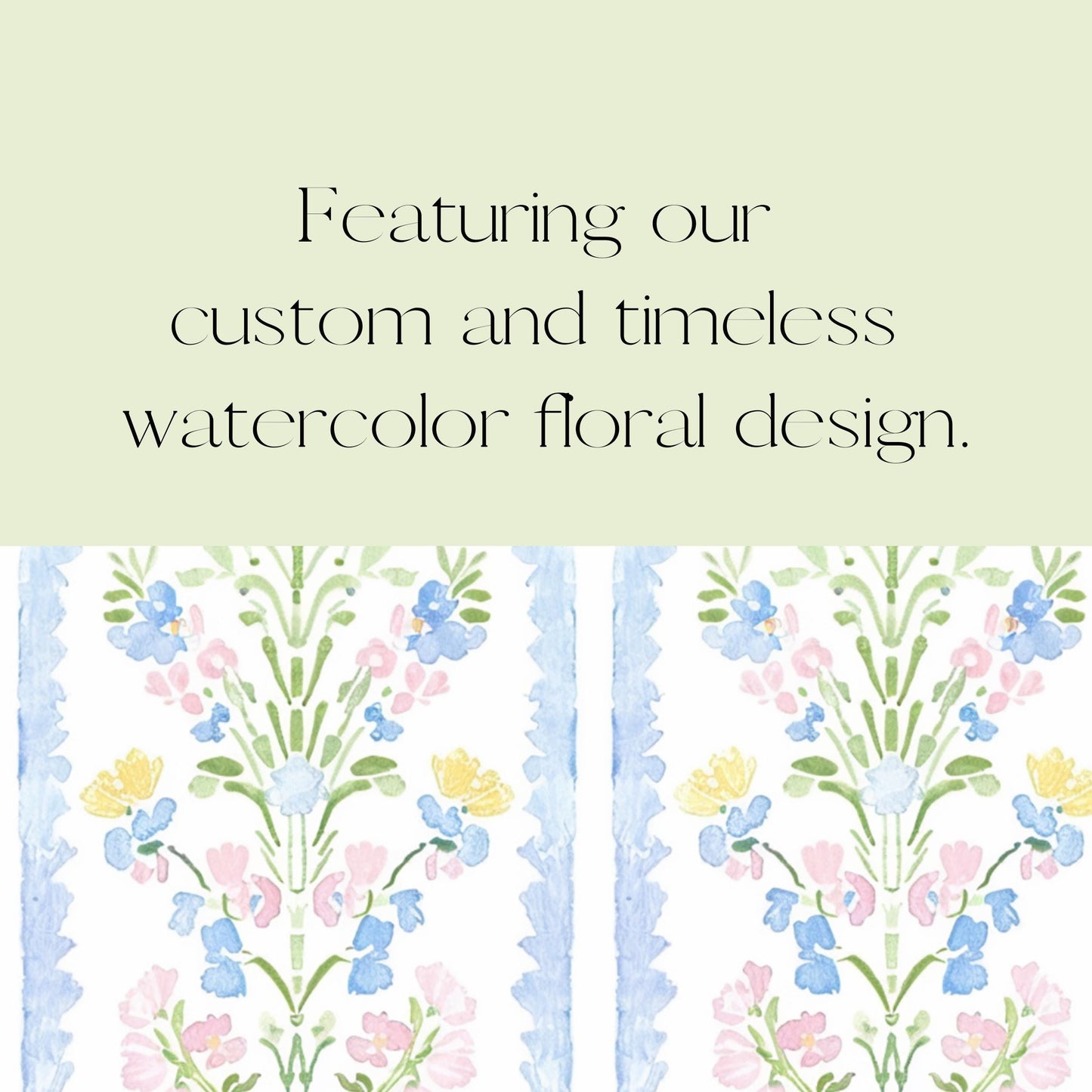 Watercolor Print Shower Curtain & Bathmat Set – Shabby Chic / French Country Bathroom Decor
