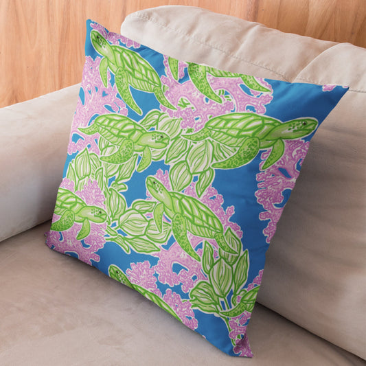 Custom Throw Pillow, Sea Turtles