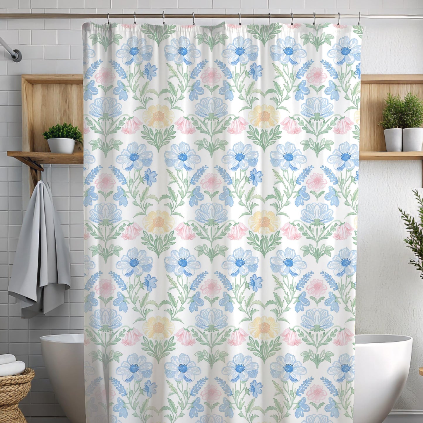 Custom Shower Curtain, Grandmillenial Floral