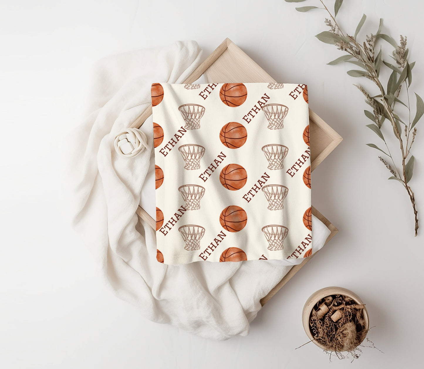 Personalized Sports Blanket - Basketball