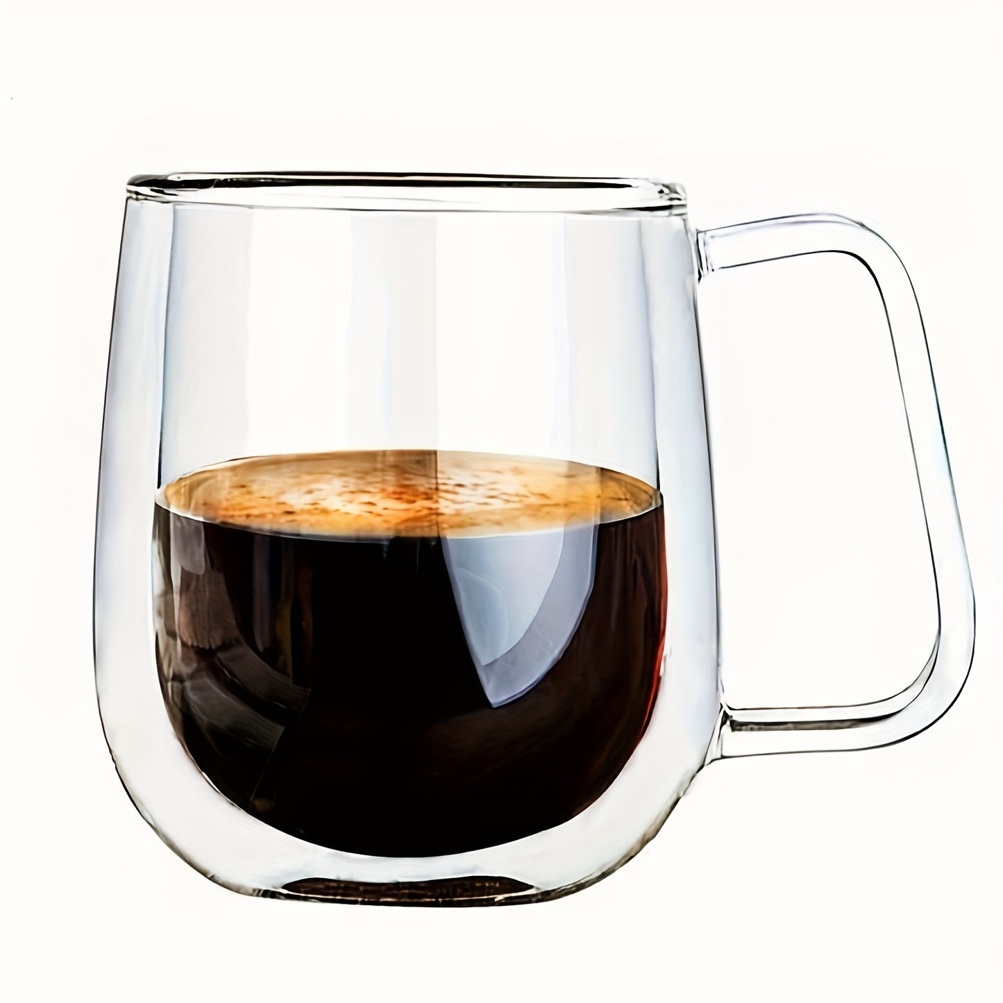 Double-Walled Glass Coffee Mug with Handle