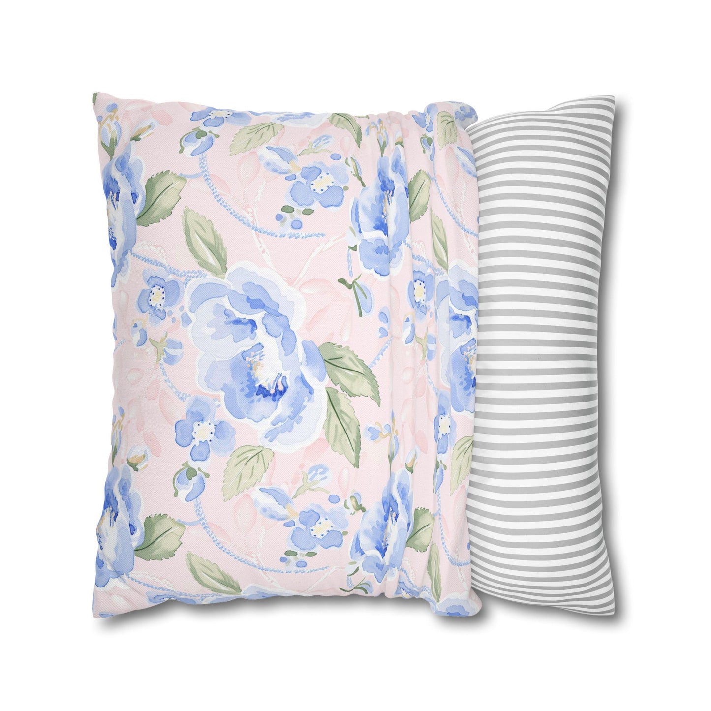 Custom Throw Pillow, Blue Roses
