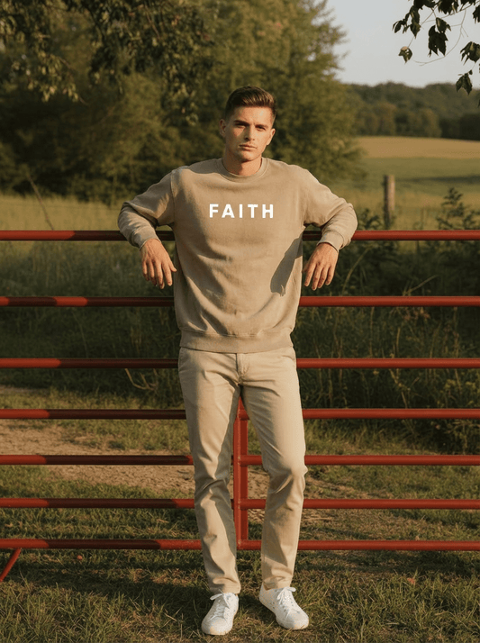 Faith Unisex Pigment-Dyed Crewneck Sweatshirt
