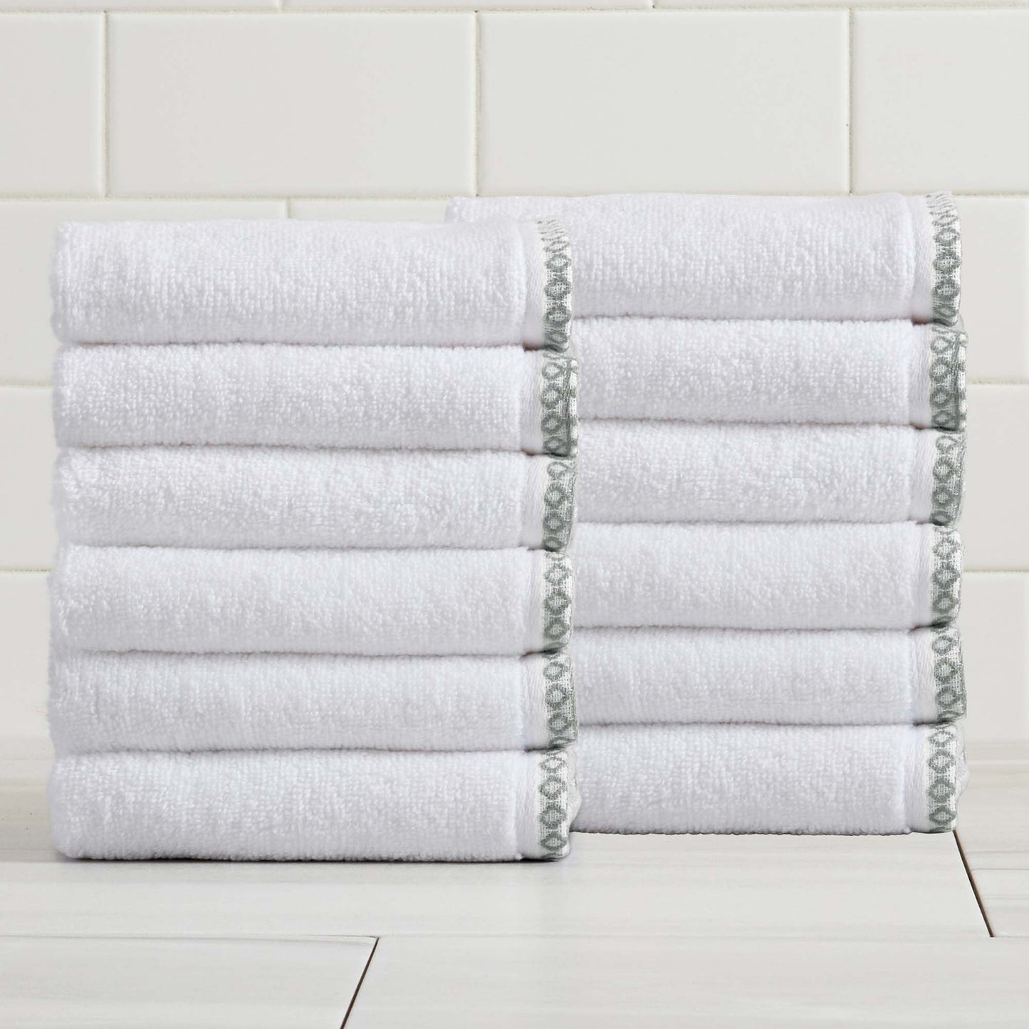 Cotton Border-Stitched 6-Piece Towel Set - Valery Collection