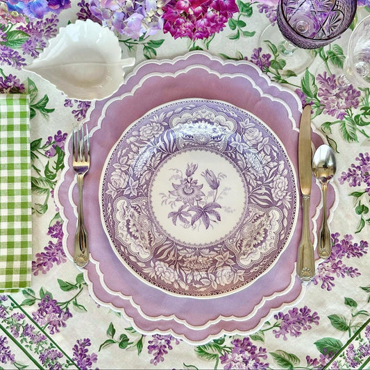 GRATITUDE LILA ROUND FABRIC PLACEMAT