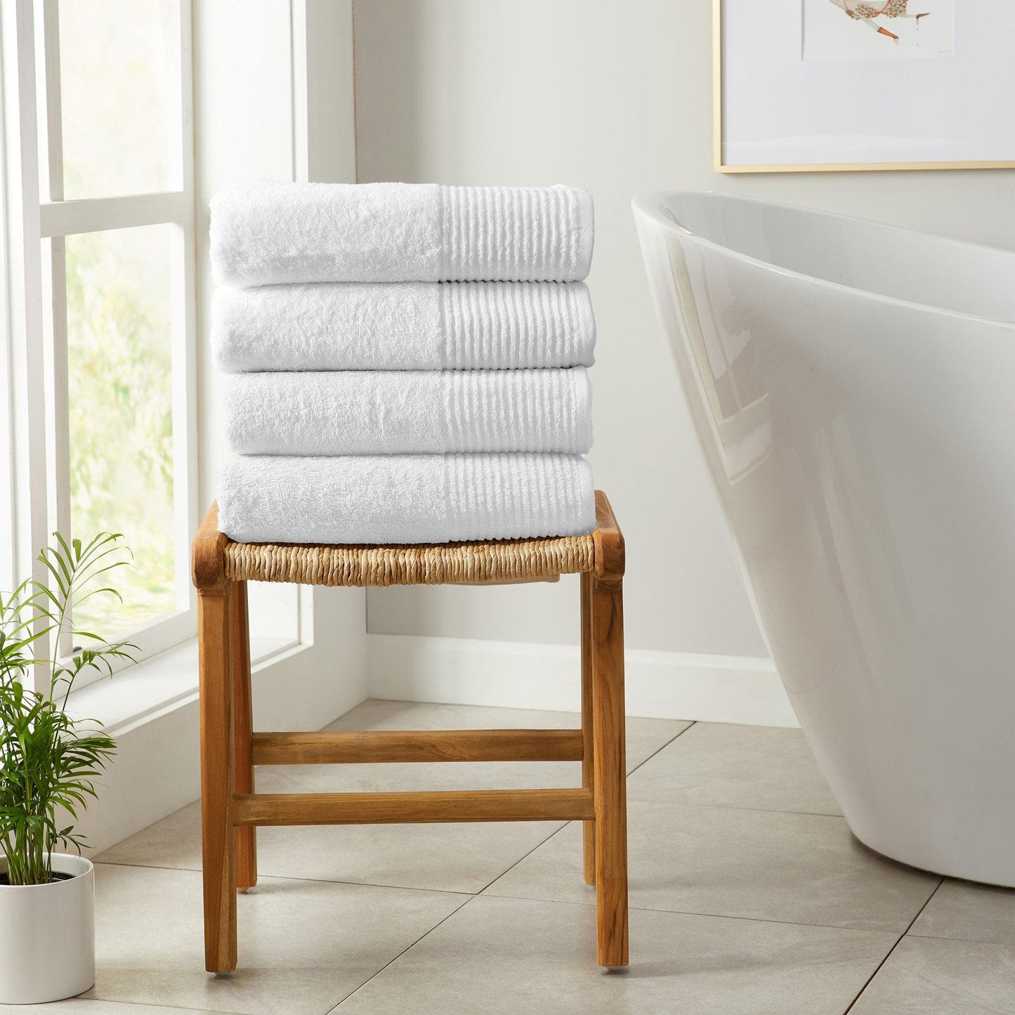 4 Pack Cotton Bath Towels - Kasper Collection