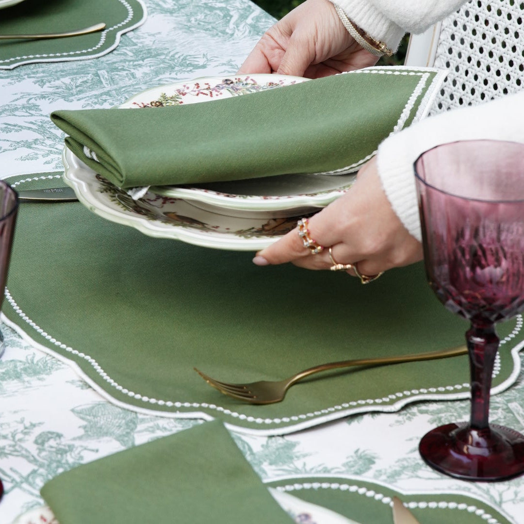 MIRELI GREEN RECTANGLE PLACEMAT & NAPKIN SET