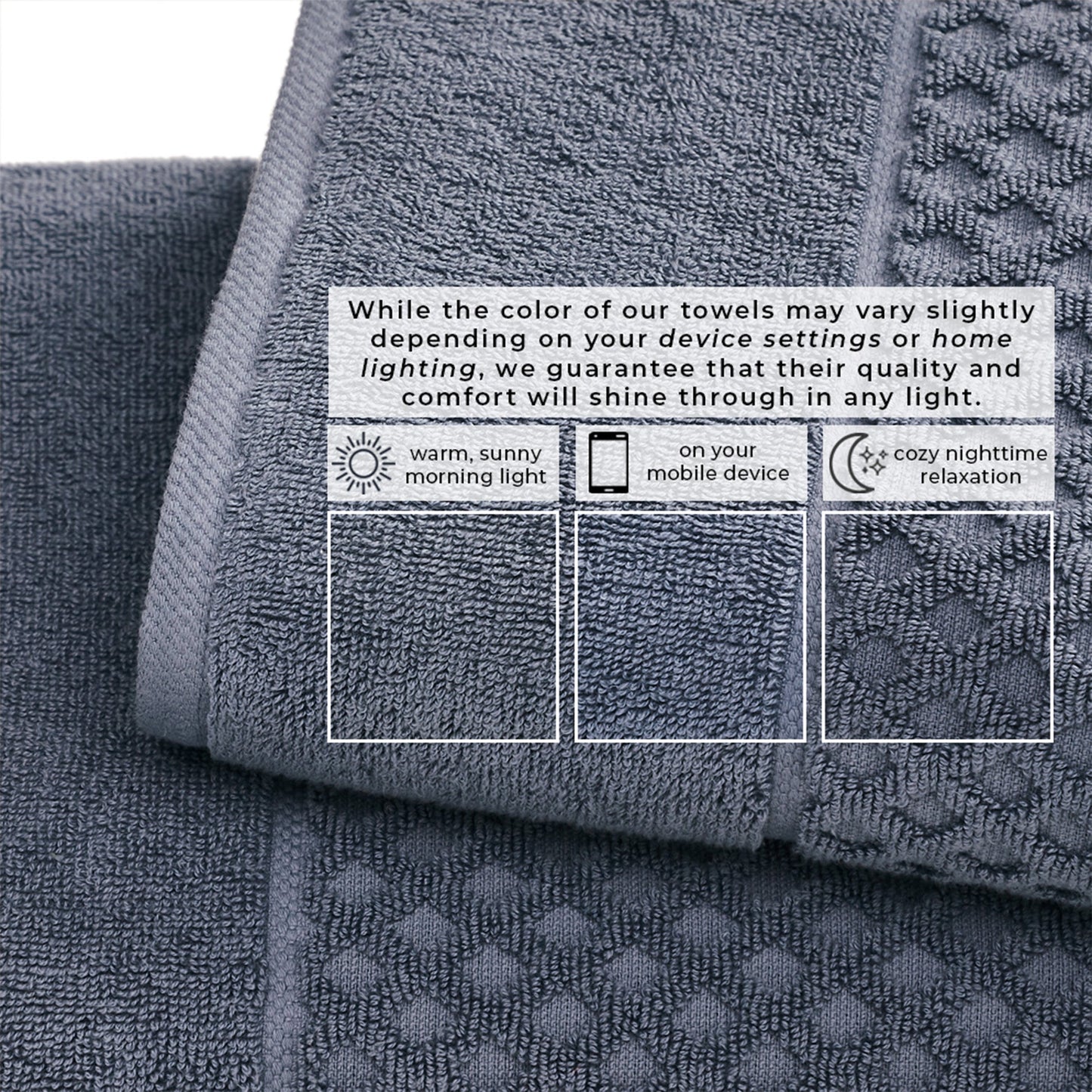 Cotton Diamond Waffle Weave Bath Towel Set - Grayson Collection