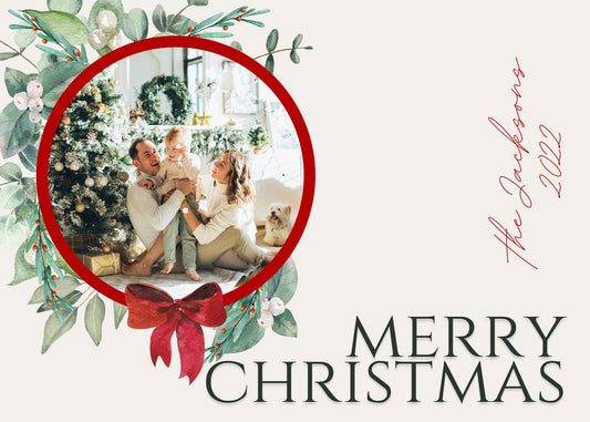 Merry Christmas Card Template | Holiday Card Template | Photo Card Template | Canva