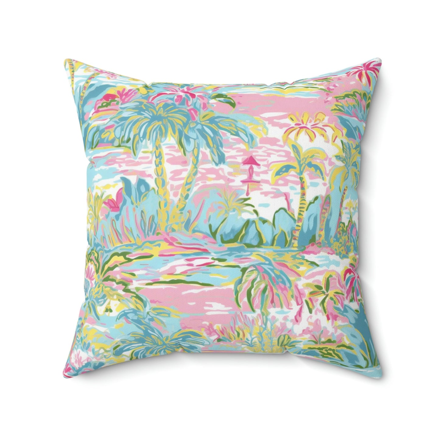 Tropical Flower Summer Personalized Decorative Pillow | Personalized Gift | Beach, Front Foyer Pillow | Last Name or Monogram | Throw Pillow