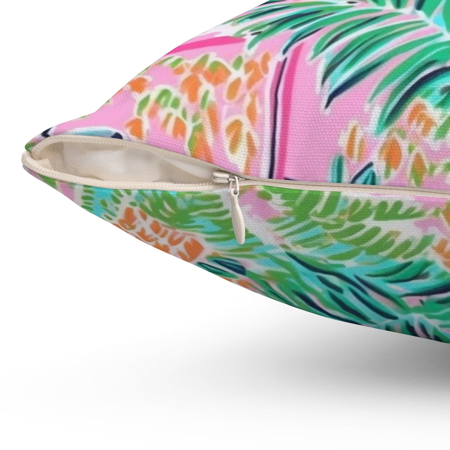 Tropical Flower Summer Personalized Decorative Pillow | Personalized Gift | Beach, Front Foyer Pillow | Last Name or Monogram | Throw Pillow