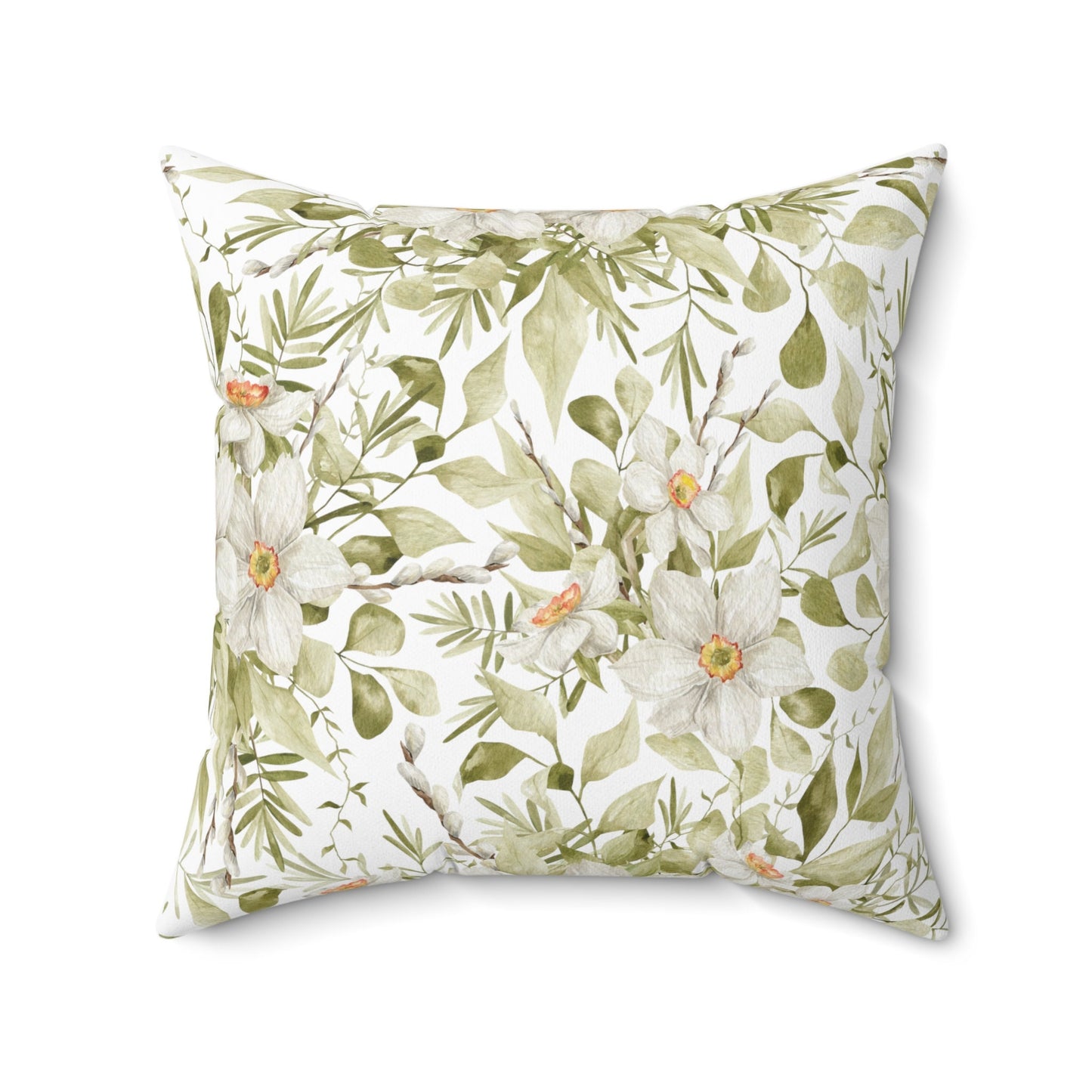 Spring Bunny Pillow | Throw Pillow | Easter | Watercolor Spring Design | Spun Polyester Square Pillow