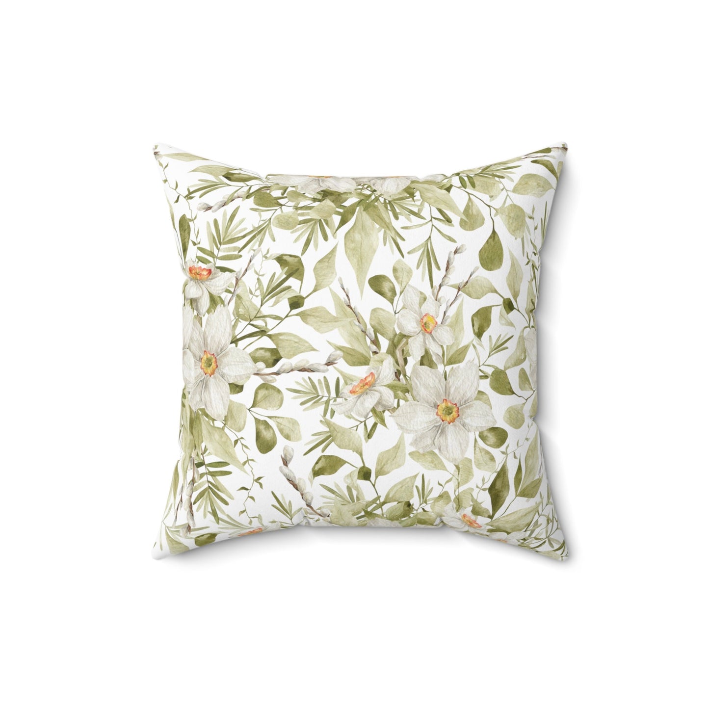 Spring Bunny Pillow | Throw Pillow | Easter | Watercolor Spring Design | Spun Polyester Square Pillow