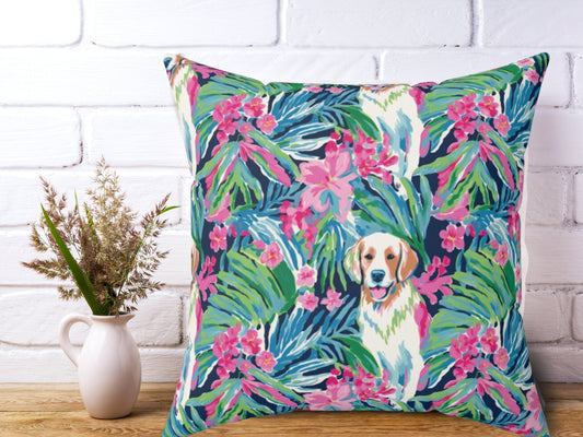 Dog Pillow, Home Decor, Preppy Room Decor, Pet Throw Pillow, Pet Pillow, Beach Home, Dorm Decor, Golden Retriever